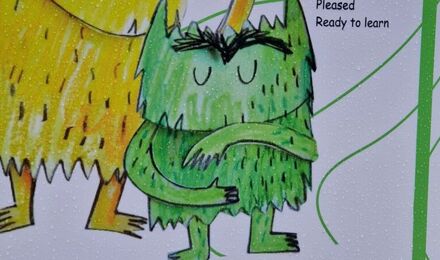 happy and calm colour monster board